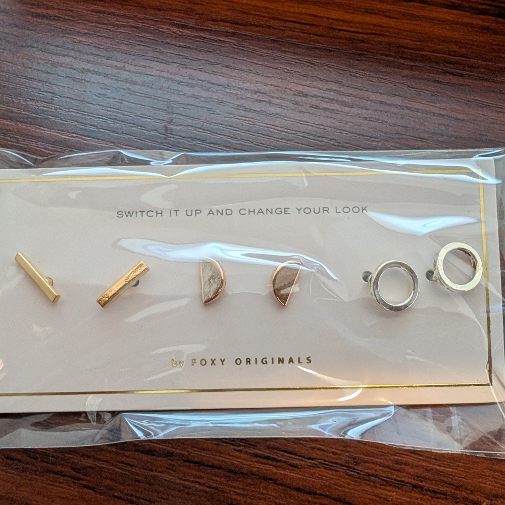 Foxy Originals Gold and Silver Toned Earrings Set - Picture 2 of 6